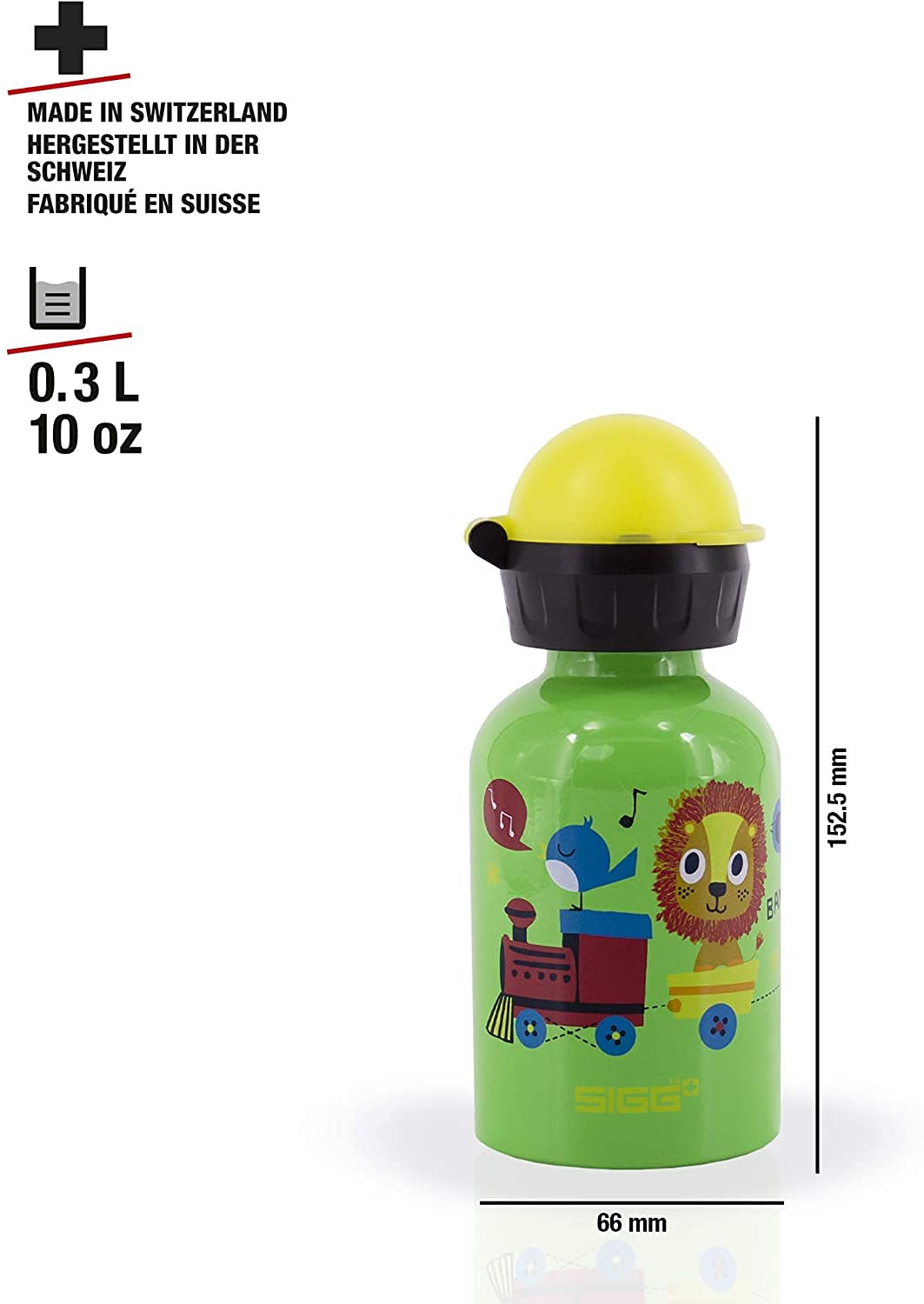 SIGG - Kids Water Bottle - Jungle Train - Leakproof - Lightweight - BPA Free - Aluminum - 10 Oz